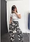 flowers Oversize Pantolon - Lacivert