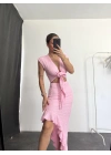 Freya Fırfırlı Takım - Pembe