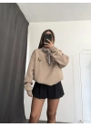 Fular Detay Sweatshirt - Vizon
