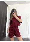 Gail Şortlu Takım - Bordo