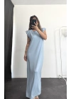 Gail Vatkalı Elbise -Mavi