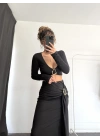 Gianna Toka Detay Takım - Siyah