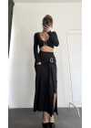 Gianna Toka Detay Takım - Siyah