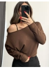 Gina Yarasa Kol Bluz - Kahve