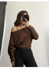 Gina Yarasa Kol Bluz - Kahve