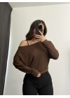 Gina Yarasa Kol Bluz - Kahve