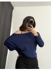 Gina Yarasa Kol Bluz - Lacivert