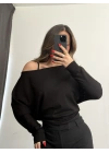 Gina Yarasa Kol Bluz - Siyah