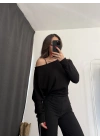 Gina Yarasa Kol Bluz - Siyah