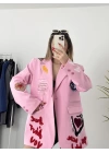 Girl Gang Blazer Ceket-Pembe