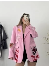 Girl Gang Blazer Ceket-Pembe