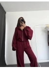 Haley Şeritli Eşofman Takımı - Bordo