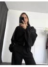 Haley Şeritli Eşofman Takımı - Siyah