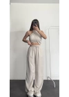 Halter Tasarım Takım Keten - Bej