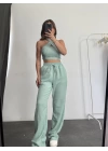 Halter Tasarım Takım Keten - Yeşil
