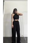 Halter Tasarım Takım Keten - Siyah