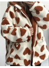Heart Peluş Mont - Kahve