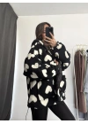 Heart Peluş Mont - Siyah