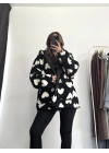Heart Peluş Mont - Siyah