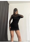 Heidi Dantel Elbise - Siyah