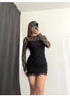 Heidi Dantel Elbise - Siyah