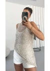Helga Payetl Bluz - Bej