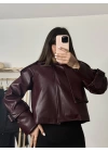 Henna Lüx Deri Ceket - Bordo