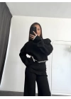 Hesna Biyeli Triko Takım - Siyah