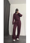 Hilda Polo Yaka Takım - Bordo