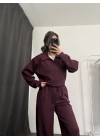 Hilda Polo Yaka Takım - Bordo