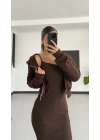 Hırkalı Elbise Takım -Kahve