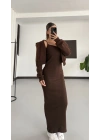 Hırkalı Elbise Takım -Kahve