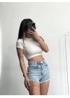 Inna Kot Şort - Açık Kot