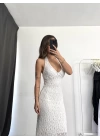 Iris Dantel Elbise - Beyaz