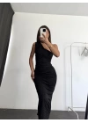 Jade Taşlı Elbise - Siyah