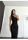 Jade Taşlı Elbise - Siyah