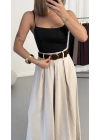 Jane Kemerli Pantolon - Bej