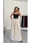 Jane Kemerli Pantolon - Bej