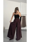 Jane Kemerli Pantolon - Bordo