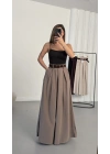 Jane Kemerli Pantolon - Vizon