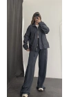 Janet Fermuarlı Ceket Takım - Antrasit