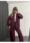 Janet Fermuarlı Ceket Takım - Bordo