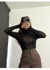 Jessi Balıkçı Yaka Transparan Bluz - Siyah