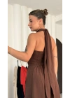 Jessica Salaş Elbise - Kahve