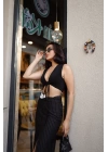 Jessie Kruvaze Crop - Siyah