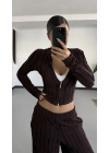 Kapişonlu Olala Takım - Kahve
