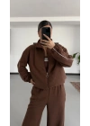 Kapitone 3lü Takım - Kahve