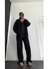 Kapüşonlu Tunik Takım - Siyah