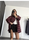Kareli Oduncu Gömlek - Bordo