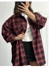 Kareli Oduncu Gömlek - Bordo